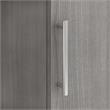 Pemberly Row 60W L Shaped Desk with Hutch in Platinum Gray - Engineered Wood