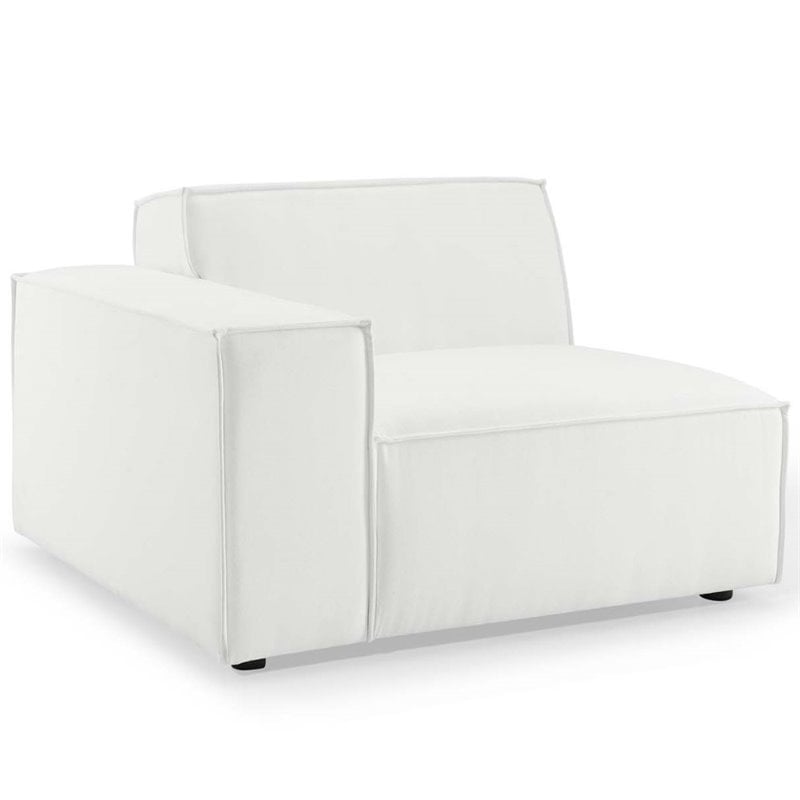 Pemberly Row 3-Piece Modern Fabric Upholstered Sectional Sofa in White