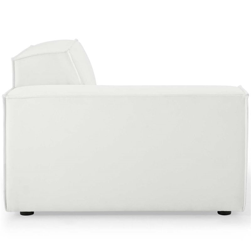 Pemberly Row 3-Piece Modern Fabric Upholstered Sectional Sofa in White