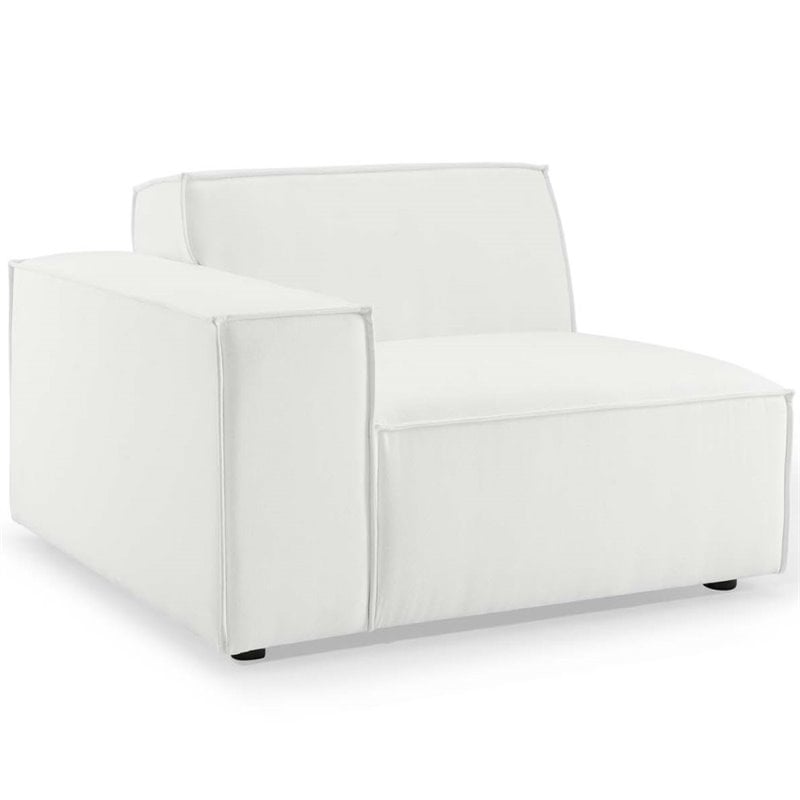 Pemberly Row 5-Piece Modern Fabric Upholstered Sectional Sofa in White