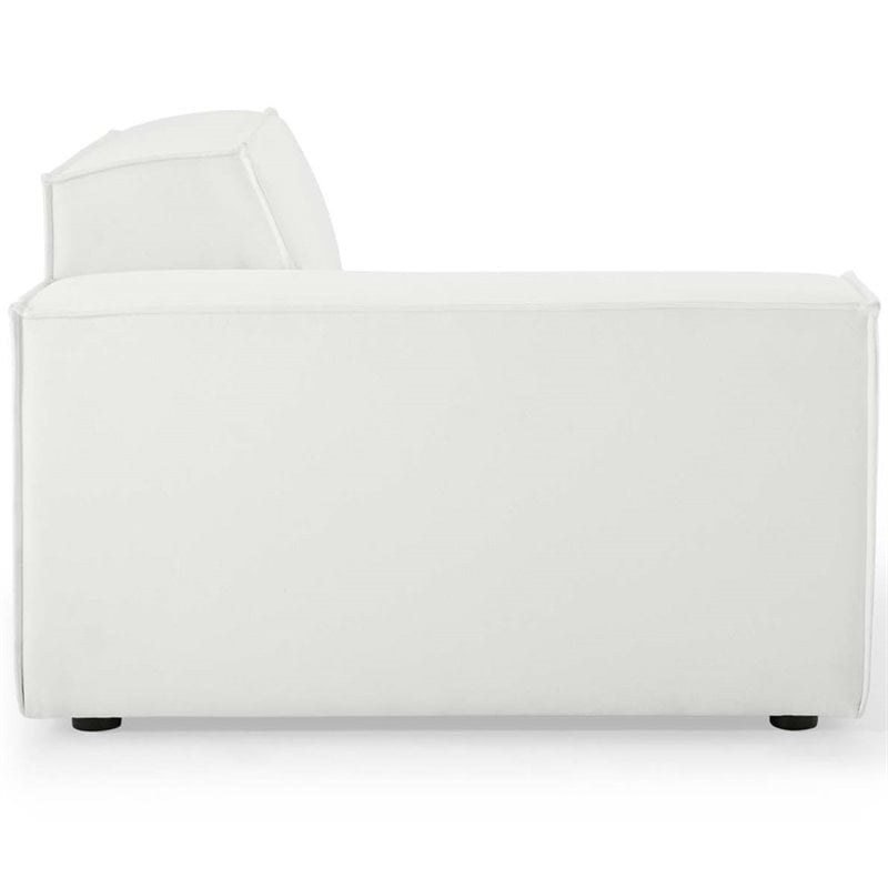 Pemberly Row 5-Piece Modern Fabric Upholstered Sectional Sofa in White