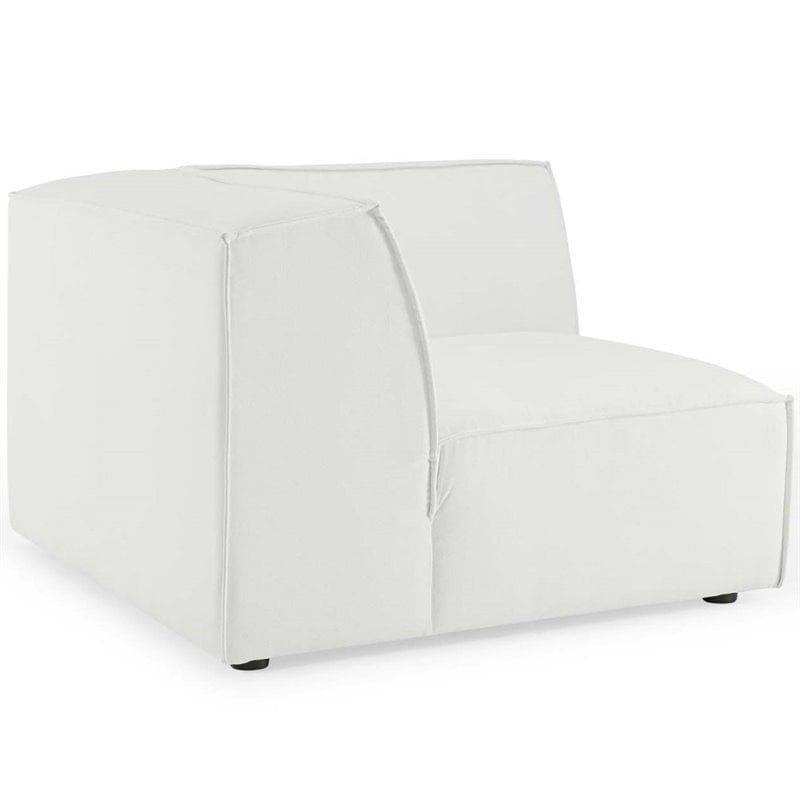 Pemberly Row 5-Piece Modern Fabric Upholstered Sectional Sofa in White