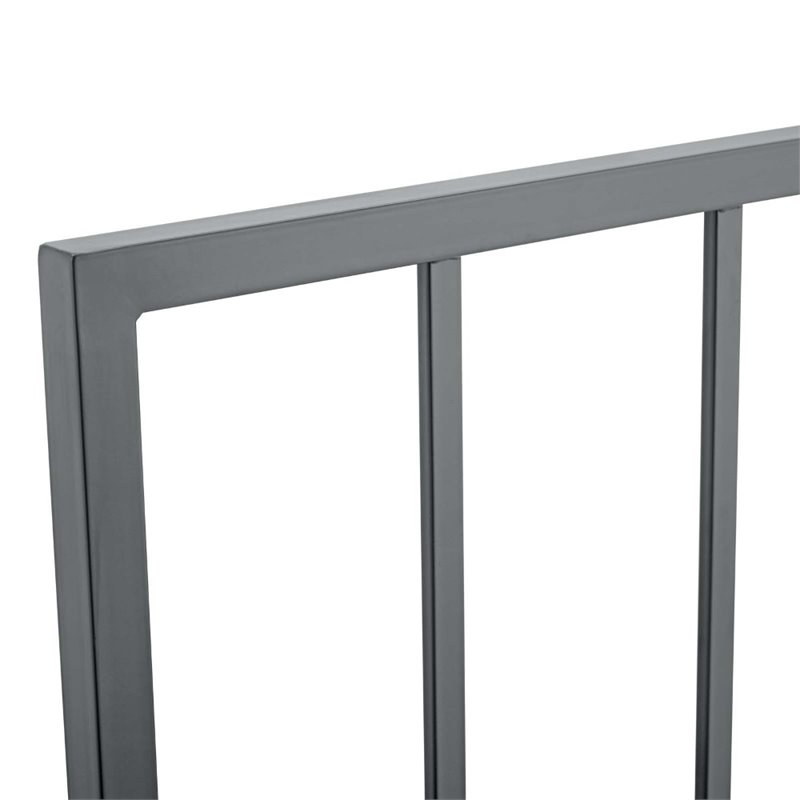 Pemberly Row King Modern Style Powder Coated Iron Headboard in Gray