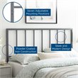 Pemberly Row King Modern Style Powder Coated Iron Headboard in Gray