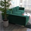 Pemberly Row L-Shaped Pillow Back Velvet Left-Facing Sectional - Green
