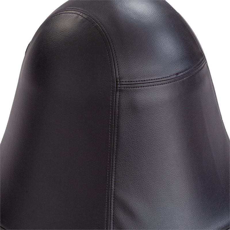 Pemberly Row Vinyl Upholstered Swivel Pump Ball Chair in Black