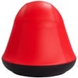Pemberly Row Vinyl Upholstered Swivel Pump Ball Chair in Red