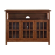 Pemberly Row Deluxe 48-inch TV Stand w/ Storage Cabinets and Shelf - Walnut Wood