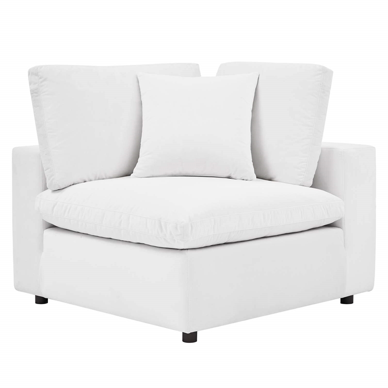 Pemberly Row 6-Piece Performance Velvet Sectional Sofa in White