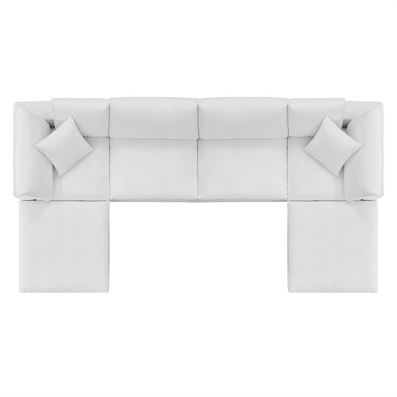 Pemberly Row 6-Piece Performance Velvet Sectional Sofa in White
