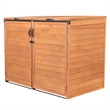 Pemberly Row Medium Horizontal Wood Trash and Recycling Storage Shed in Brown