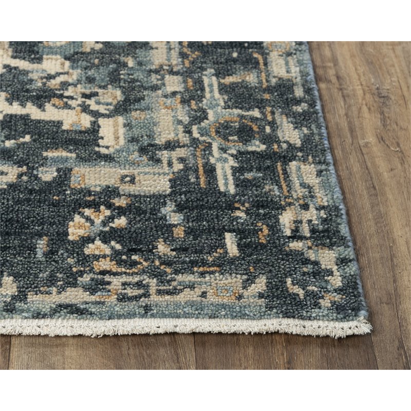 Pemberly Row 9' x 12' Traditional Blue/Blue Hand Knotted Area Rug