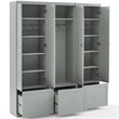 Pemberly Row 3 Piece Modern Wooden Entryway Storage Set in Gray