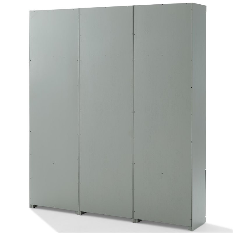 Pemberly Row 3 Piece Modern Wooden Entryway Storage Set in Gray