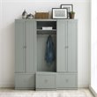 Pemberly Row 3 Piece Modern Wooden Entryway Storage Set in Gray