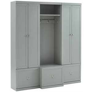 Pemberly Row 3 Piece Modern Wooden Entryway Storage Set in Gray