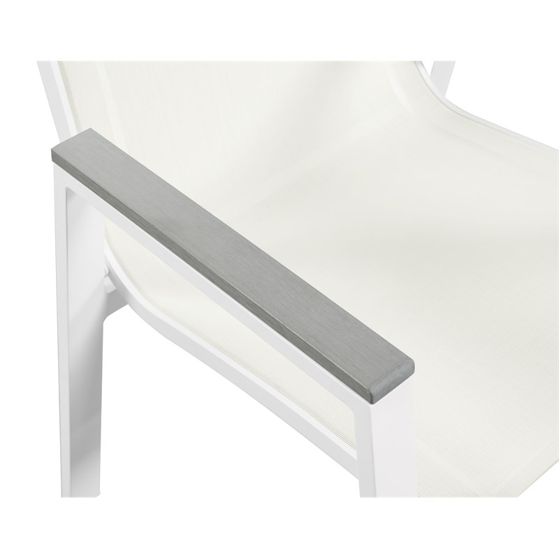 Pemberly Row Off White Outdoor Patio Dining Chair (Set of 2)