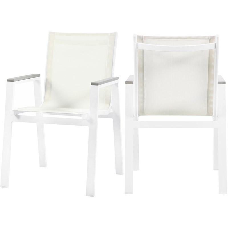 Pemberly Row Off White Outdoor Patio Dining Chair (Set of 2)