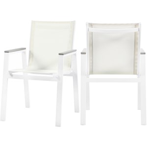Pemberly Row Off White Outdoor Patio Dining Chair (Set of 2)