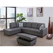 Pemberly Row Left-Facing Sectional & Ottoman in Raining Gray