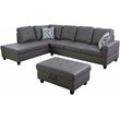 Pemberly Row Left-Facing Sectional & Ottoman in Raining Gray