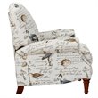 Pemberly Row Bird Script Fabric Manual Reclining Chair in Ivory