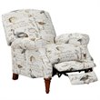 Pemberly Row Bird Script Fabric Manual Reclining Chair in Ivory