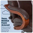 Pemberly Row Big and Tall Executive Office Chair with Wood Accents Brown