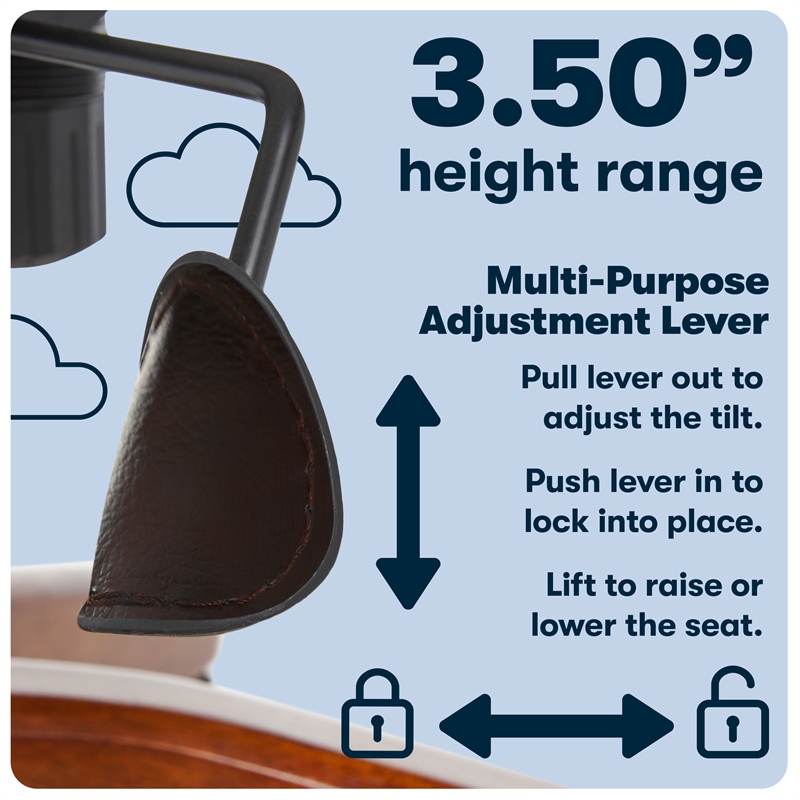 Pemberly Row Big and Tall Executive Office Chair with Wood Accents Brown