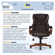 Pemberly Row Big and Tall Executive Office Chair with Wood Accents Brown