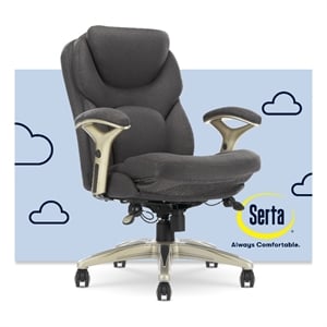 Pemberly Row Back in Motion Office Chair in Dark Gray Fabric