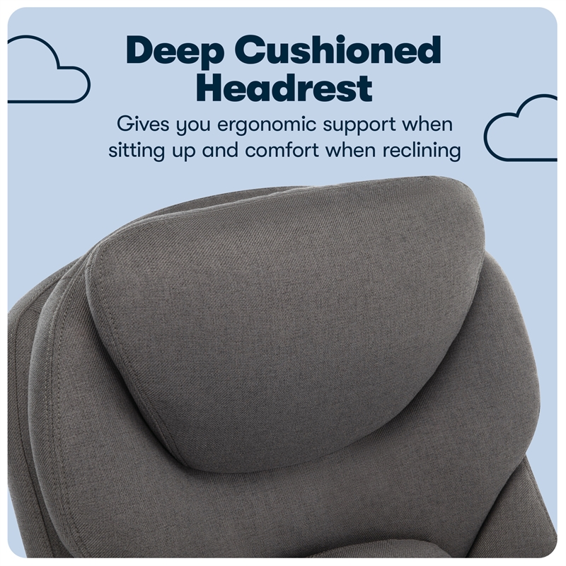 Pemberly Row Back in Motion Office Chair in Dark Gray Fabric