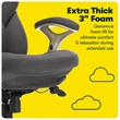 Pemberly Row Back in Motion Office Chair in Dark Gray Fabric