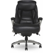Pemberly Row Executive Office Chair Black Leather and Gray Mesh