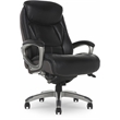Pemberly Row Executive Office Chair Black Leather and Gray Mesh