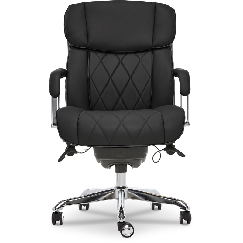 Pemberly Row Modern Leather Executive Office Chair Black Leather