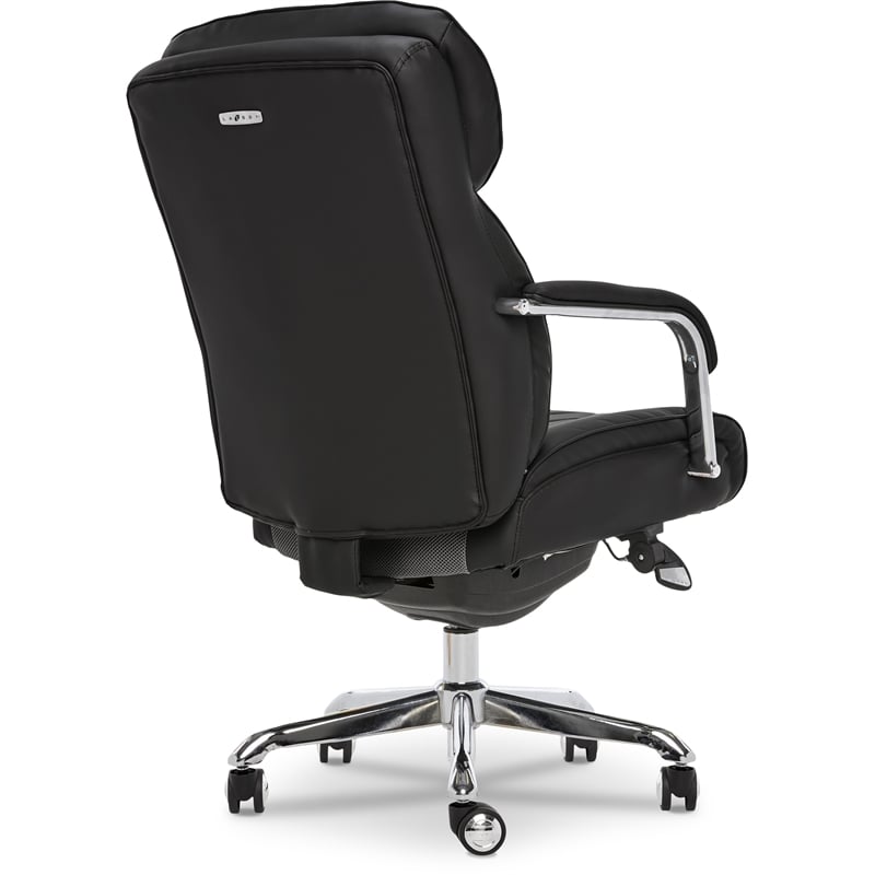 Pemberly Row Modern Leather Executive Office Chair Black Leather