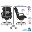Pemberly Row Modern Leather Executive Office Chair Black Leather