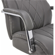 Pemberly Row Modern Leather Executive Office Chair Gray Leather