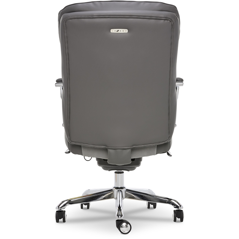 Pemberly Row Modern Leather Executive Office Chair Gray Leather