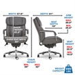 Pemberly Row Modern Leather Executive Office Chair Gray Leather