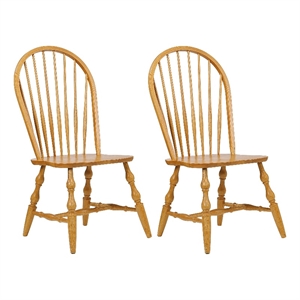 Pemberly Row Contemporary 18&quot Wood Dining Chair in Oak (Set of 2)