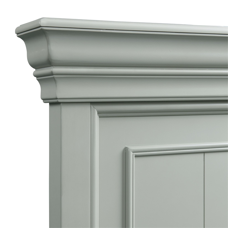 Pemberly Row Modern Queen Platform Storage 5PC Bedroom Set in Gray