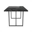 Pemberly Row Modern Dining Table Black Marble Top with Black Legs