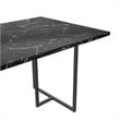 Pemberly Row Modern Dining Table Black Marble Top with Black Legs