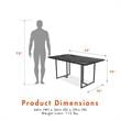 Pemberly Row Modern Dining Table Black Marble Top with Black Legs
