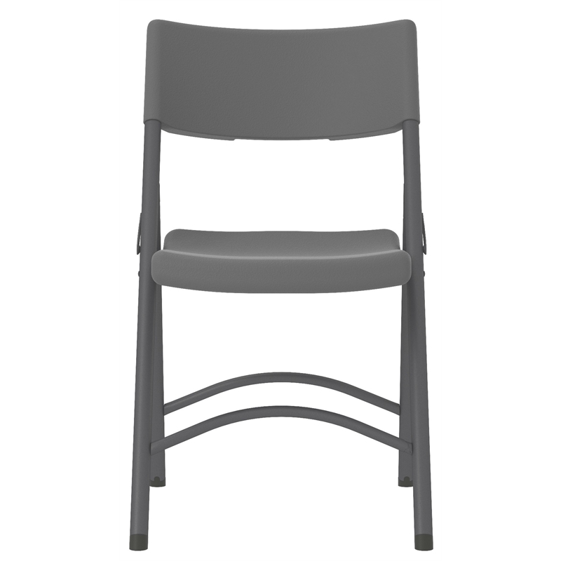Pemberly Row Classic Commercial Resin Folding Chair in Gray 4 Pack