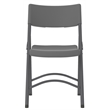 Pemberly Row Classic Commercial Resin Folding Chair in Gray 4 Pack
