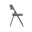 Pemberly Row Classic Commercial Resin Folding Chair in Gray 4 Pack