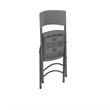 Pemberly Row Classic Commercial Resin Folding Chair in Gray 4 Pack